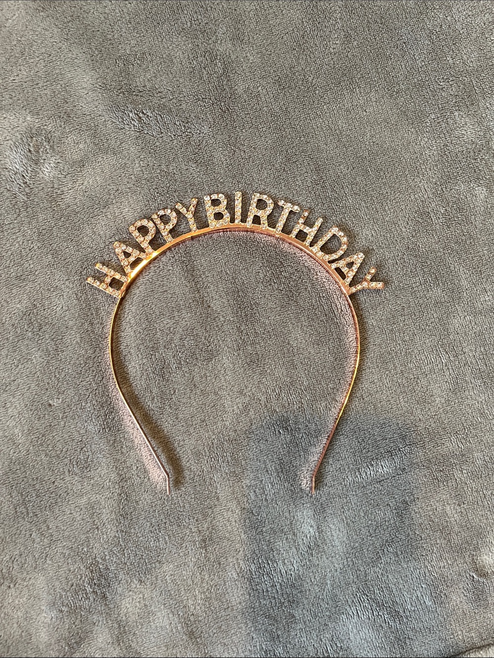 Kids Rose Gold 'Happy Birthday' Rhinestone Headband